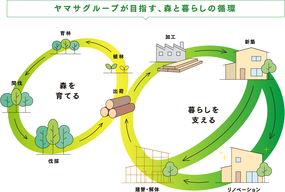 ヤマサグループが目指す、森と暮らしの循環